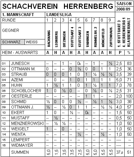 Erste Mannschaft 2008/09