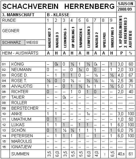 Dritte Mannschaft 2008/09